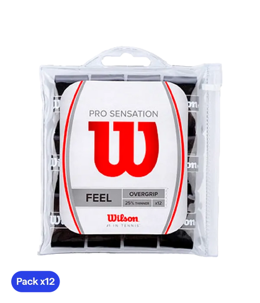 Overgrips Wilson Pro Sensation Lisos Negro (Pack x12)