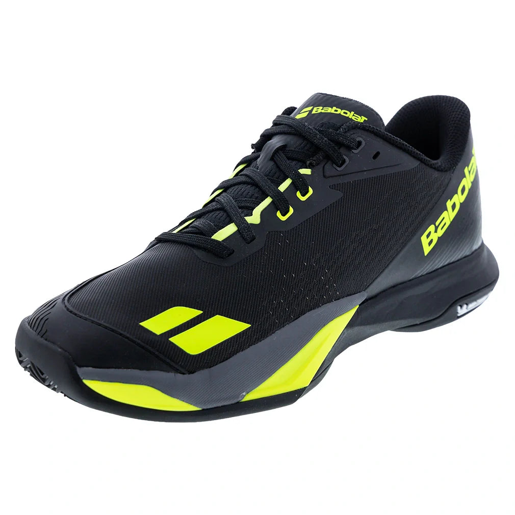 Men's Jet Mach 4 Clay Tennis Shoes Black and Aero-Footwear-Babolat-30S26631B-2036copy-Tennis Express