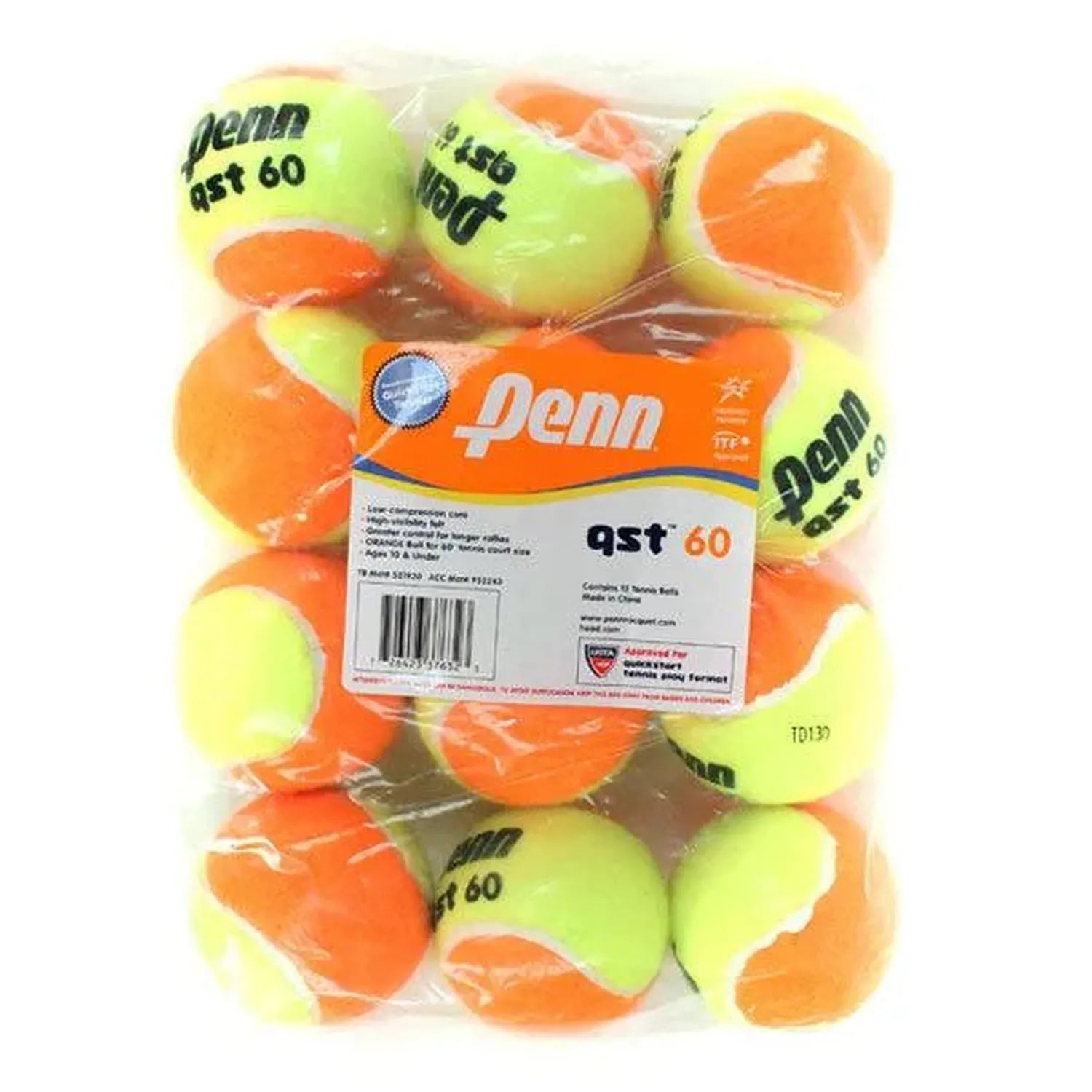 Qst 60 Low Compression 12 Tennis Ball Pack-Balls-Penn-31628-DEFAULT-L-Tennis Express