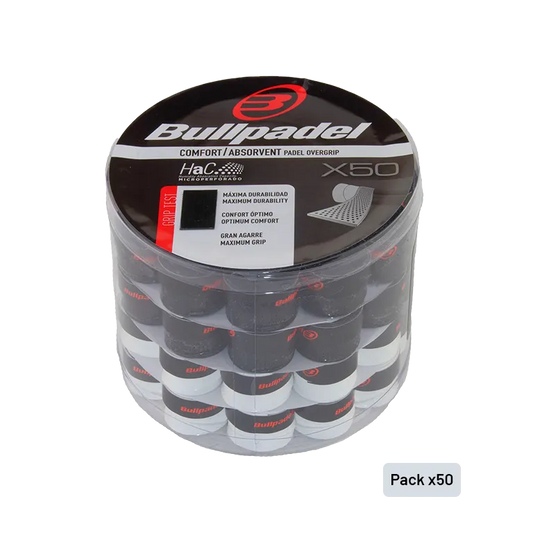 Tambor Overgrips Bullpadel GB1201 Perforados Negro/White (x50)