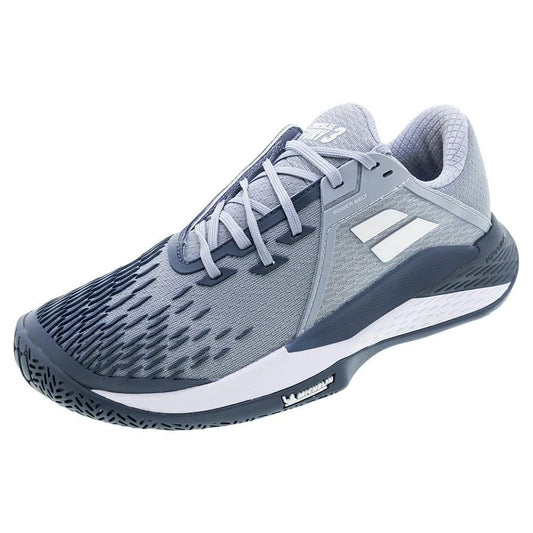 Men's Propulse Fury 3 Tennis Shoes Grey and White-Footwear-Babolat-3A0S25B208-3035S25_53ddc5d9-3fdb-4724-b025-16a883474de9-Tennis Express