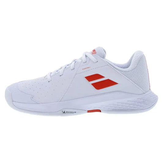 Juniors' Propulse 3 Tennis Shoes White and Coral
