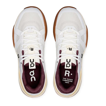 Juniors' THE ROGER Clubhouse Pro Tennis Shoes White and Maroon