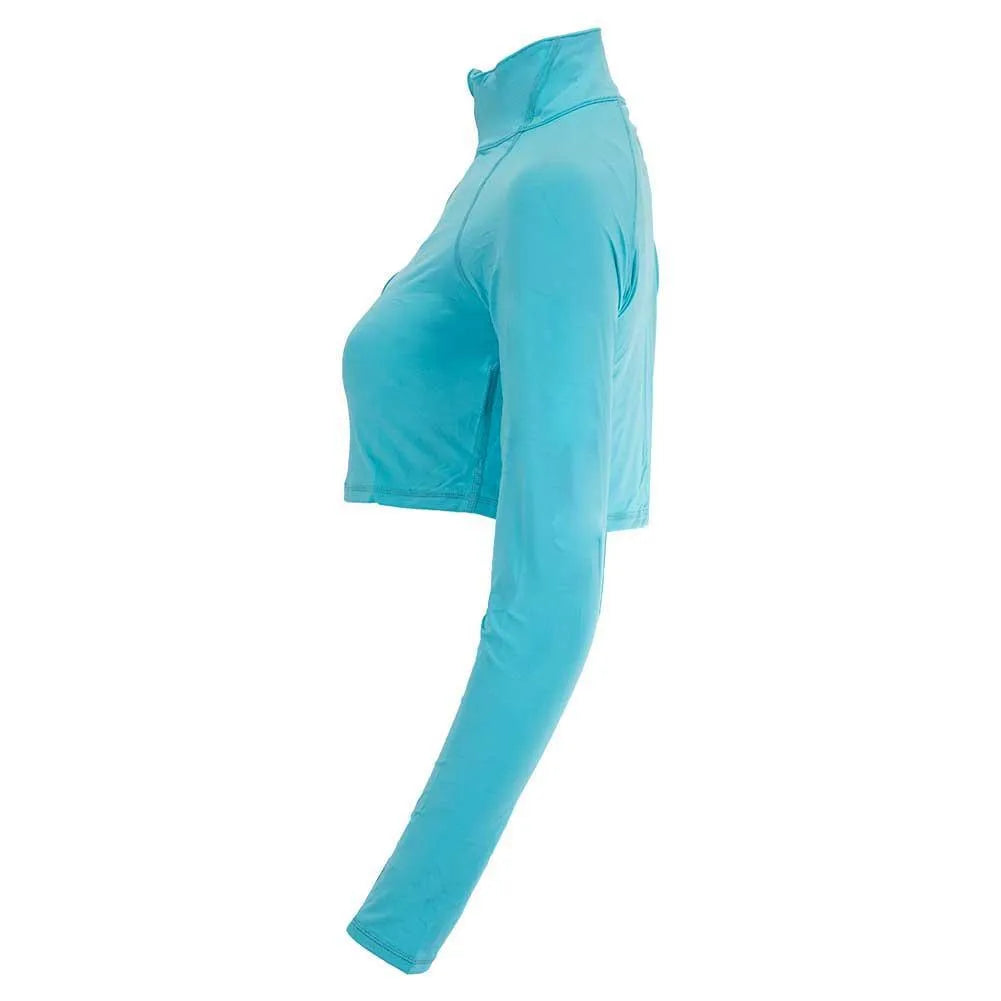 Women's Full Zip Tennis Crop Top