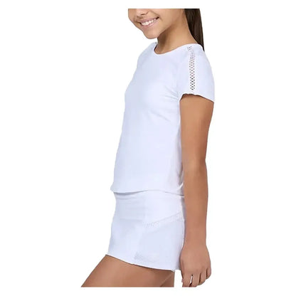 Girls' Short Sleeve Tennis Top White