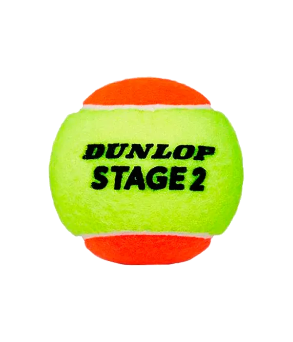 Balls  Dunlop Stage 2 Amarillo/Naranja Tenis (Pack x3)