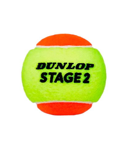 Balls  Dunlop Stage 2 Amarillo/Naranja Tenis (Pack x3)