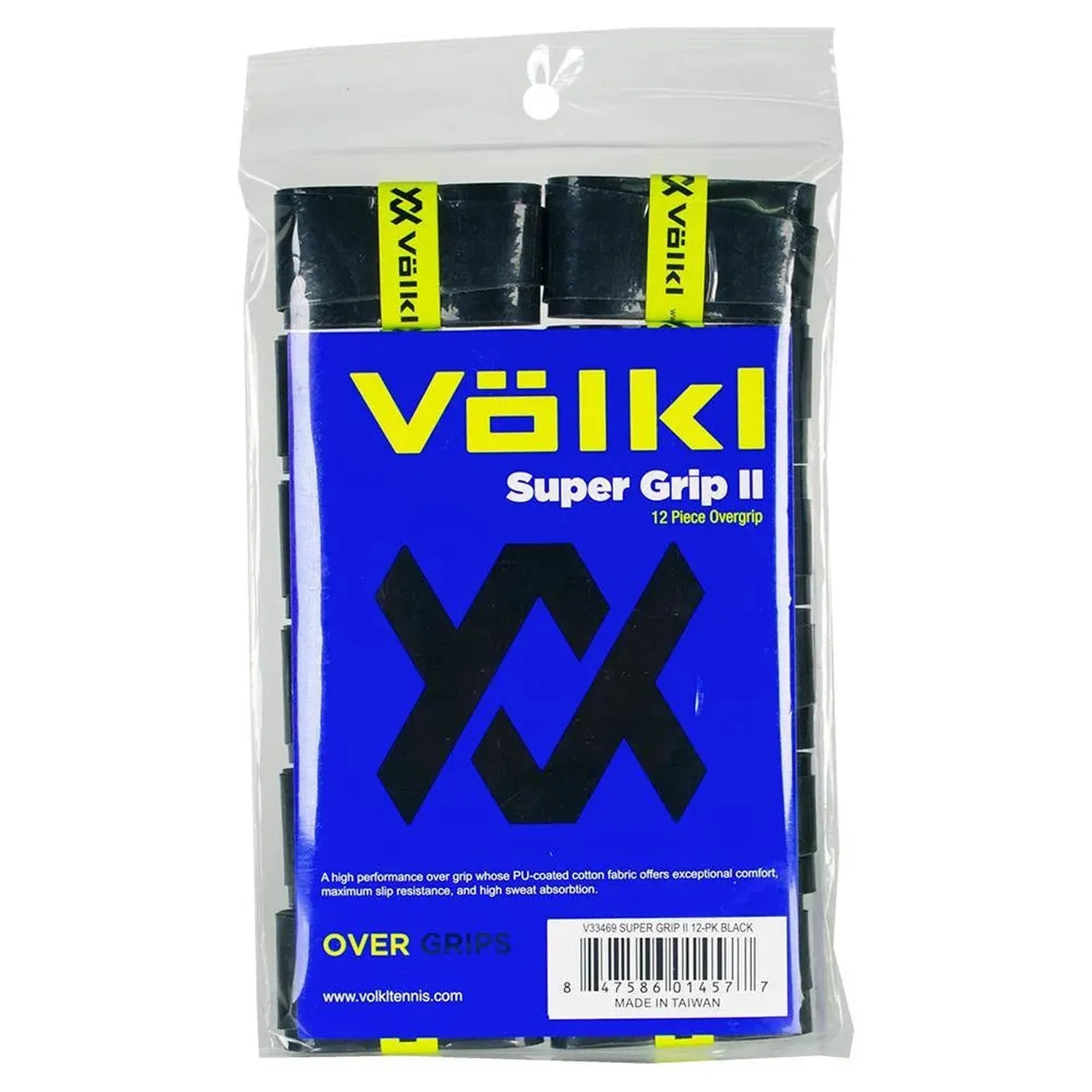 Super Grip II Tennis Overgrip 12 Pack Black-Accessories-Volkl-42376-DEFAULT-L-Tennis Express