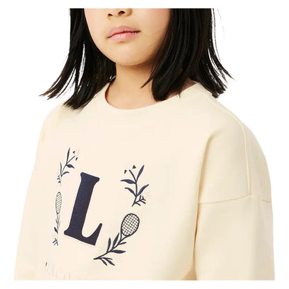 Girls' Spacer Knit Oversized Tennis Crew Beige