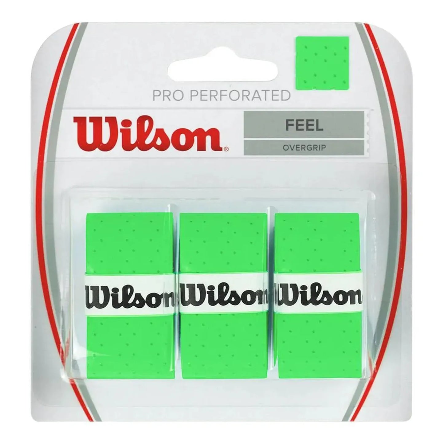 Pro Overgrip Perforated 3 Pack-Accessories-Wilson-45180-GREEN-L-Tennis Express