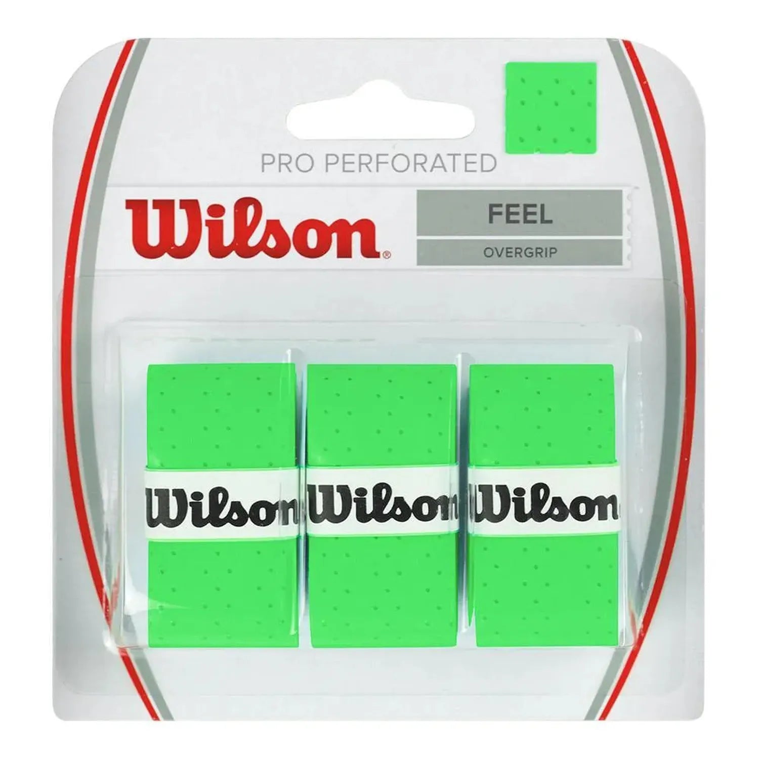 Pro Overgrip Perforated 3 Pack-Accessories-Wilson-45180-GREEN-L-Tennis Express
