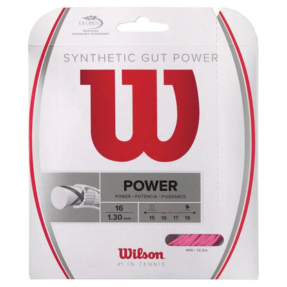 Synthetic Gut Power Tennis String-Strings-Wilson-45239-PINK-L-Tennis Express