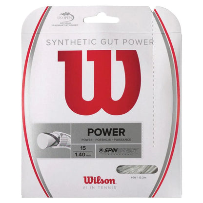 Synthetic Gut Power Tennis String-Strings-Wilson-45239-WHITE-L-Tennis Express
