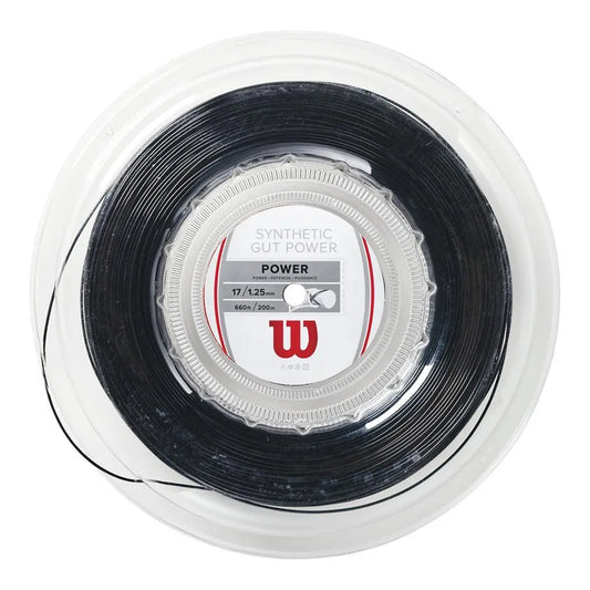 Synthetic Gut Power Tennis String Reel-Strings-Wilson-45241-BLACK-L-Tennis Express