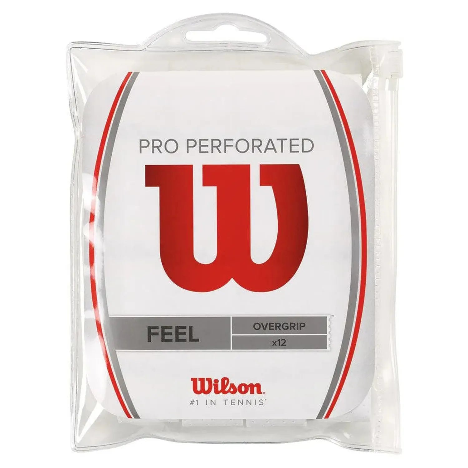Pro Overgrip Perforated 12 Pack White-Accessories-Wilson-45469-DEFAULT-L-Tennis Express