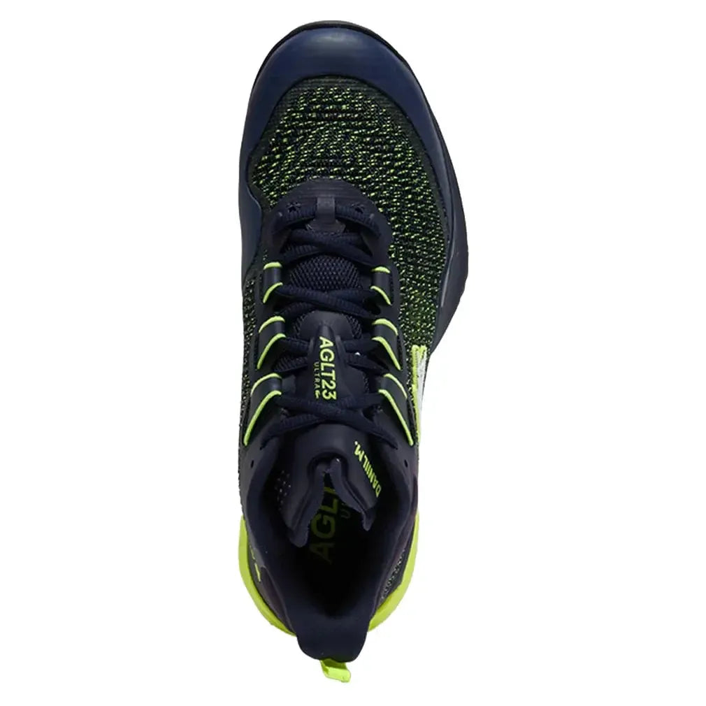 Men's Daniil Medvedev AG-LT23 Ultra Tennis Shoes Navy and Yellow