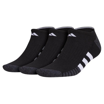 Men's Cushioned 3.0 3 Pack No Show Tennis Socks Black and White