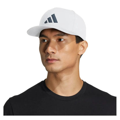 Men's 3-Bar Snapback 2.0 Hat White and Onyx Grey