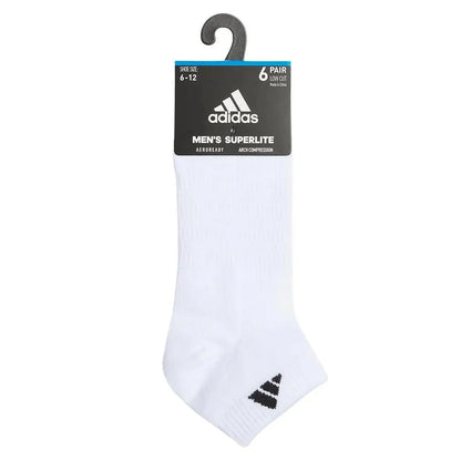 Men's Superlite 3.0 6 Pack Low Cut Tennis Socks White and Black