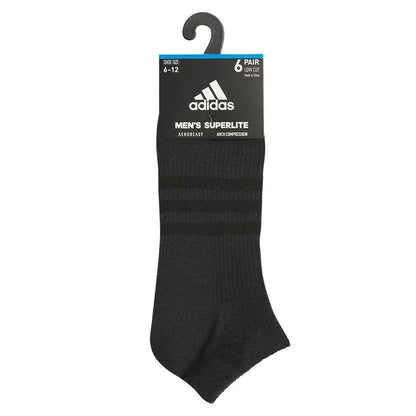 Men's Superlite 3.0 6 Pack Low Cut Tennis Socks Black and Night Grey