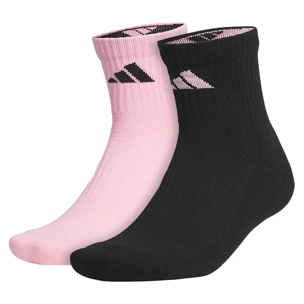 Pure Training 2-Pack High Quarter Socks True Pink and Black-Socks-Adidas-5159683-Tennis Express