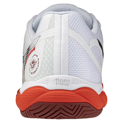 Men's Wave Enforce Court AC Tennis Shoes White and Fiery Red