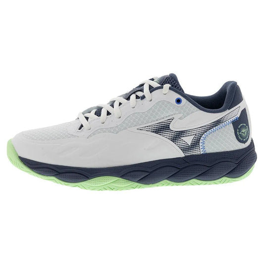 Men's Wave Enforce Court Tennis Shoes White and Vintage Indigo