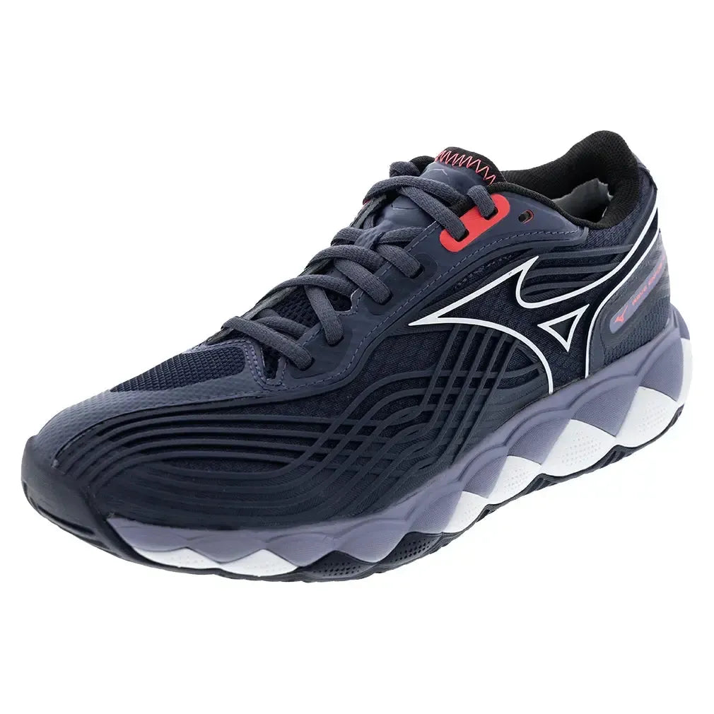 Men's Wave Enforce Tour 2 AC Tennis Shoes Odyssey Grey and White-Footwear-Mizuno-550094-9W00F25copy-Tennis Express