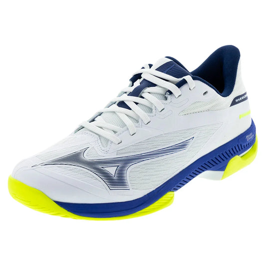 Men's Wave Exceed Court AC Tennis Shoes White and Dazzling Blue-Footwear-Mizuno-White/Dazzling Blue-11, [current_file_name-Tennis Express