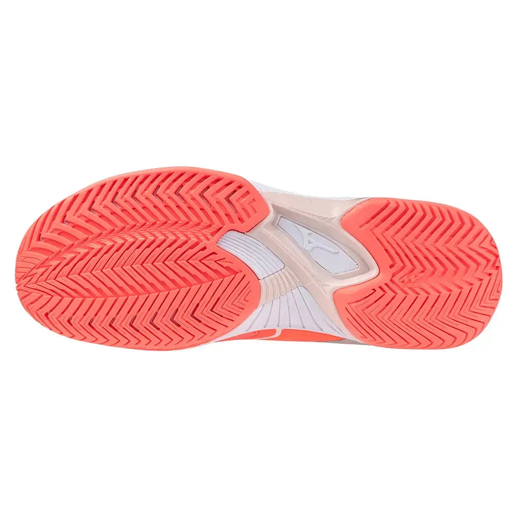 Women's Wave Exceed Court AC Tennis Shoes Striking Coral and White