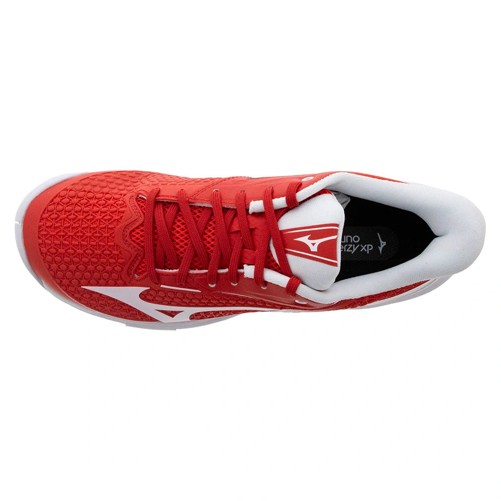 Men's Wave Exceed Tour 7 AC Tennis Shoes Fiery Red and White