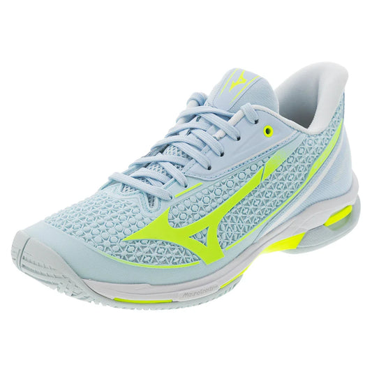 Women's Wave Exceed Tour 7 AC Tennis Shoes Ice Water and Lightning Yellow-Footwear-Mizuno-Ice Water/Lightning Yellow-6, [current_file_name-Tennis Express