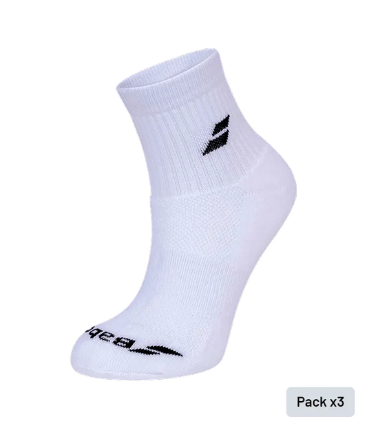 Socks Babolat Quarter White (pack x3)