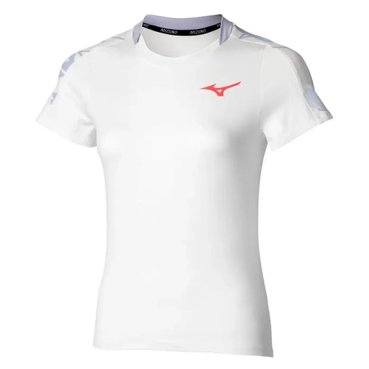 Women's Printed Tennis Tee White-Apparel-Mizuno-650012-00IBF25-Tennis Express