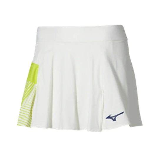 Women's Printed Flying Tennis Skort White and Yellow-Apparel-Mizuno-650034-0030-Tennis Express