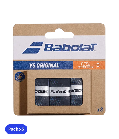 Overgrips Babolat VS Original Liso Negro/Azul (Pack x3)
