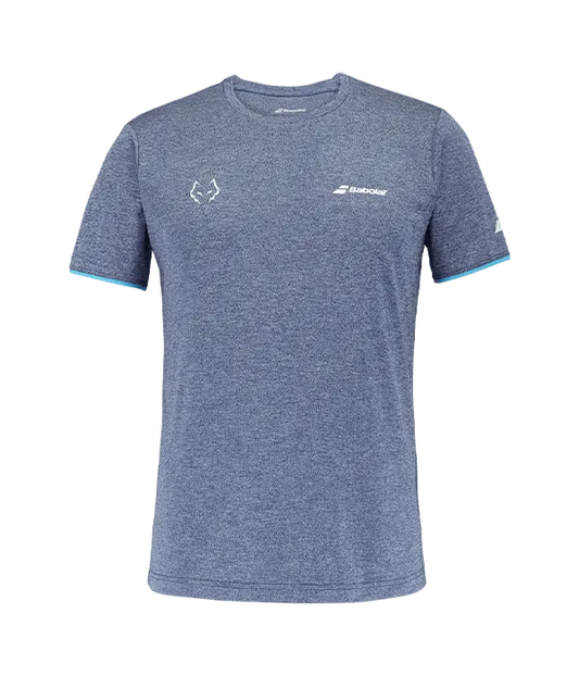 Camiseta Babolat Crew Azul Logo White 2025 J. Lebrón