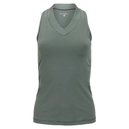Women's UV Colors Racerback Tennis Tank Army-Apparel-Sofibella-7001ARM-H22-Tennis Express