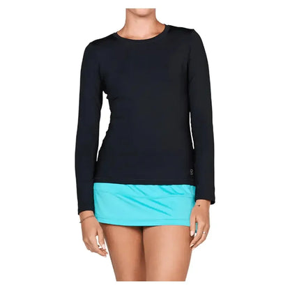 Women's UV Long Sleeve Tennis Top-Apparel-Sofibella-7013BLK-Tennis Express
