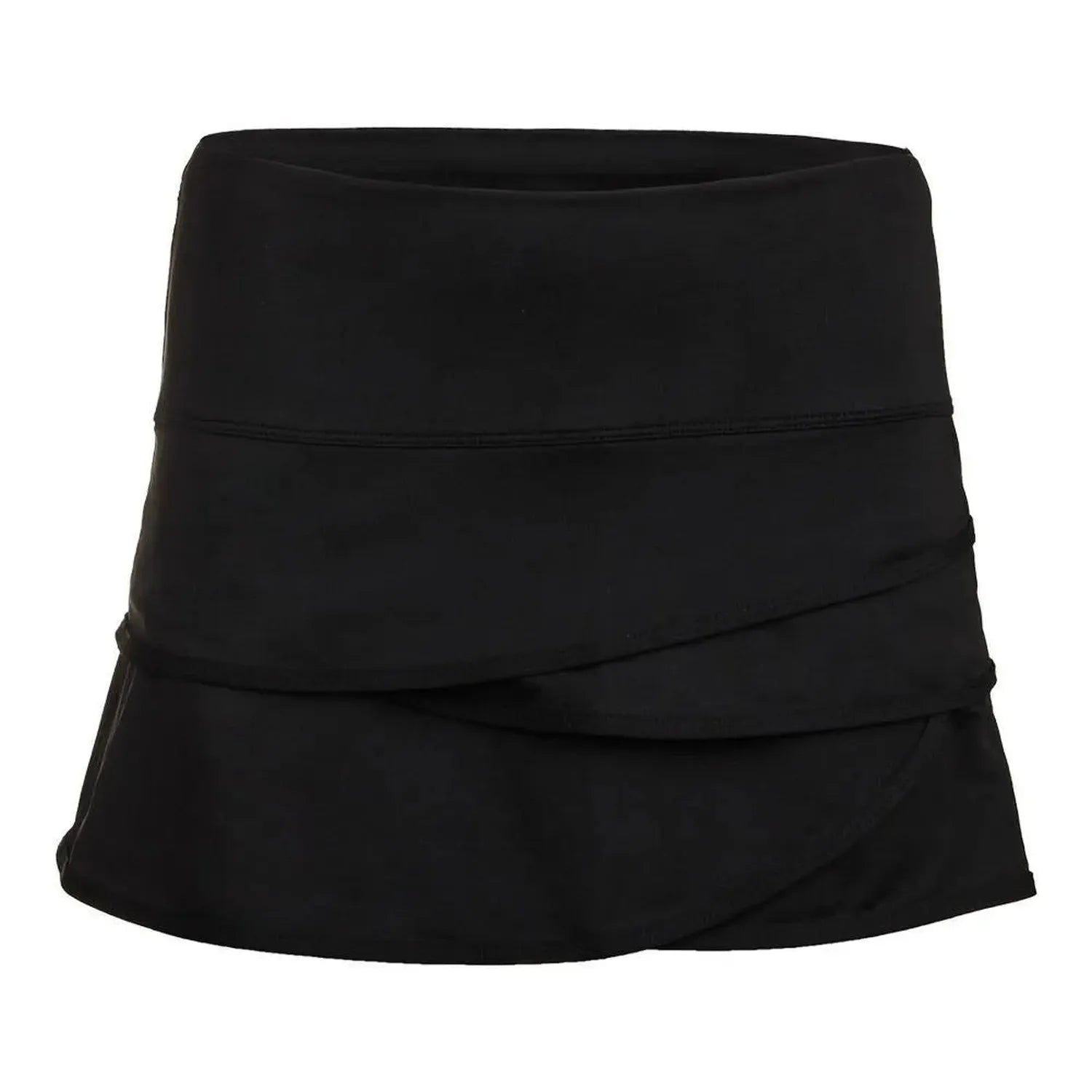 Women's Scallop Tennis Skort-Apparel-Lucky In Love-72562-001_BLACK-L-Tennis Express