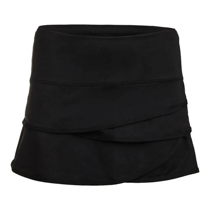 Women's Scallop Tennis Skort-Apparel-Lucky In Love-72562-001_BLACK-L-Tennis Express