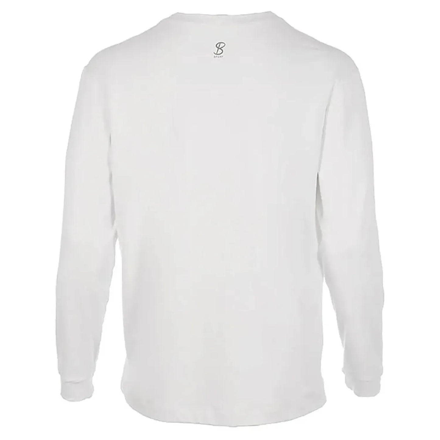 Men's SB Sport Classic Fit Long Sleeve Tennis Crew White