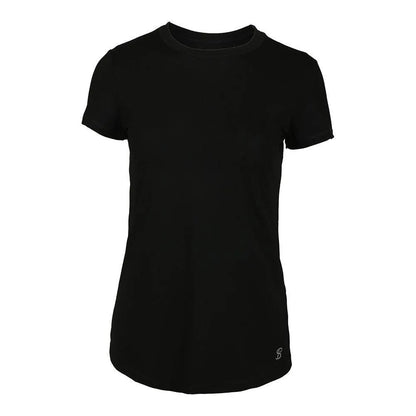 Women's Short Sleeve Tennis Top-Apparel-Sofibella-83099-BLK_BLACK-L-Tennis Express