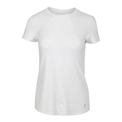Women's Short Sleeve Tennis Top-Apparel-Sofibella-83099-WHT_WHITE-L-Tennis Express