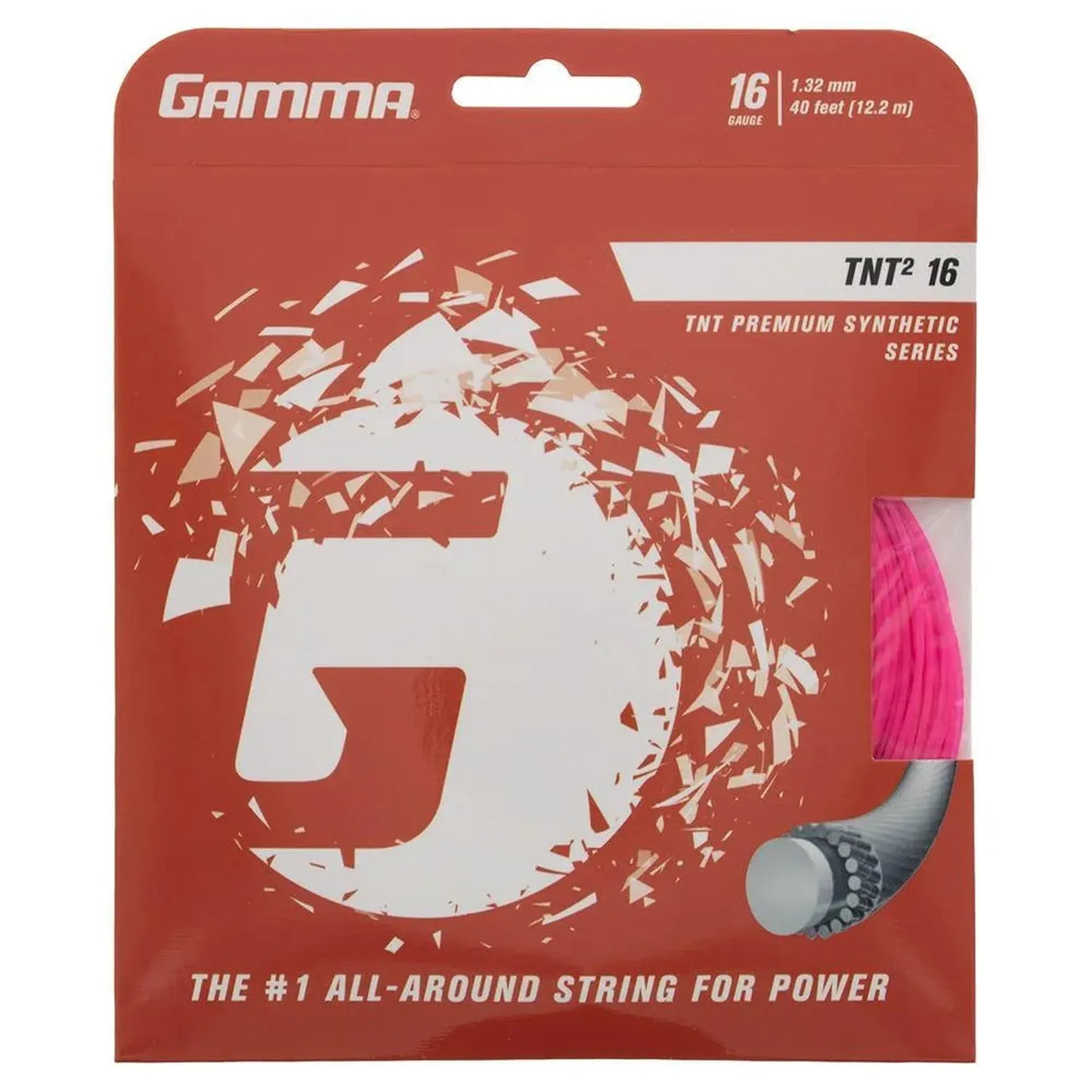 TNT2 16G Tennis String-Strings-Gamma-84024-PINK-L-Tennis Express