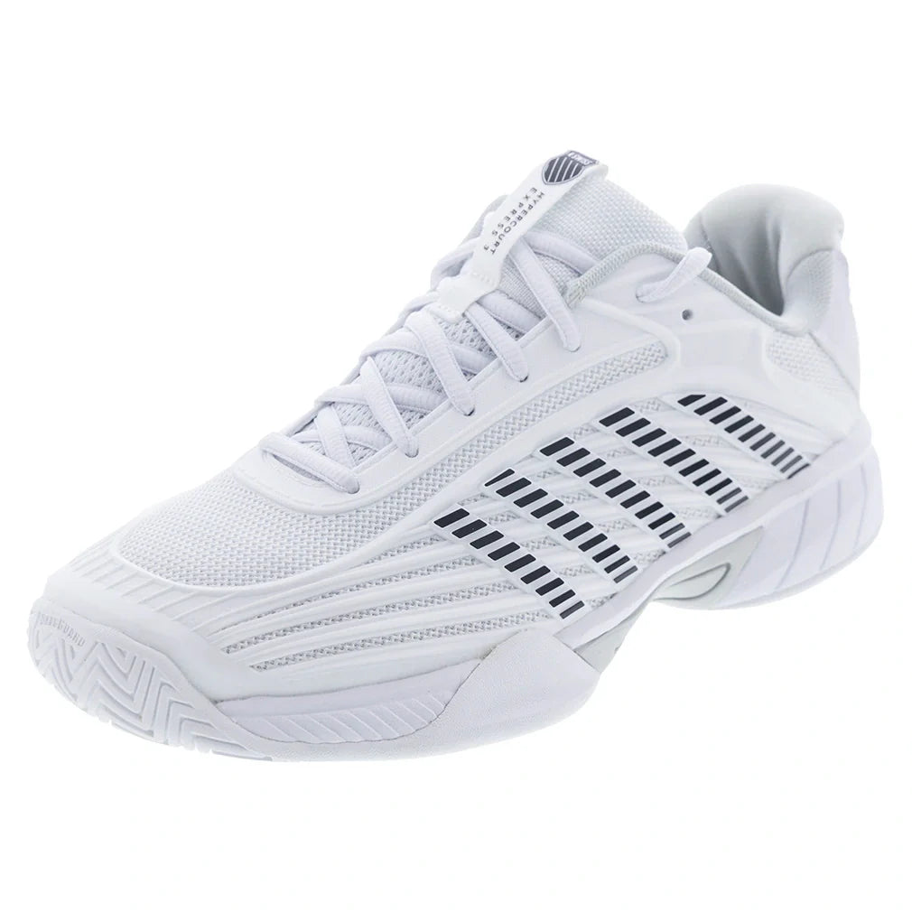 Juniors' Hypercourt Express 3 Tennis Shoes White and Dawn Blue
