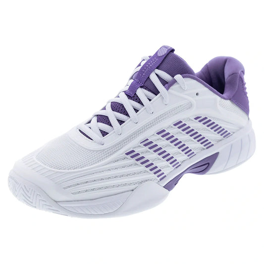 Juniors' Hypercourt Express 3 Tennis Shoes White and Purple Haze