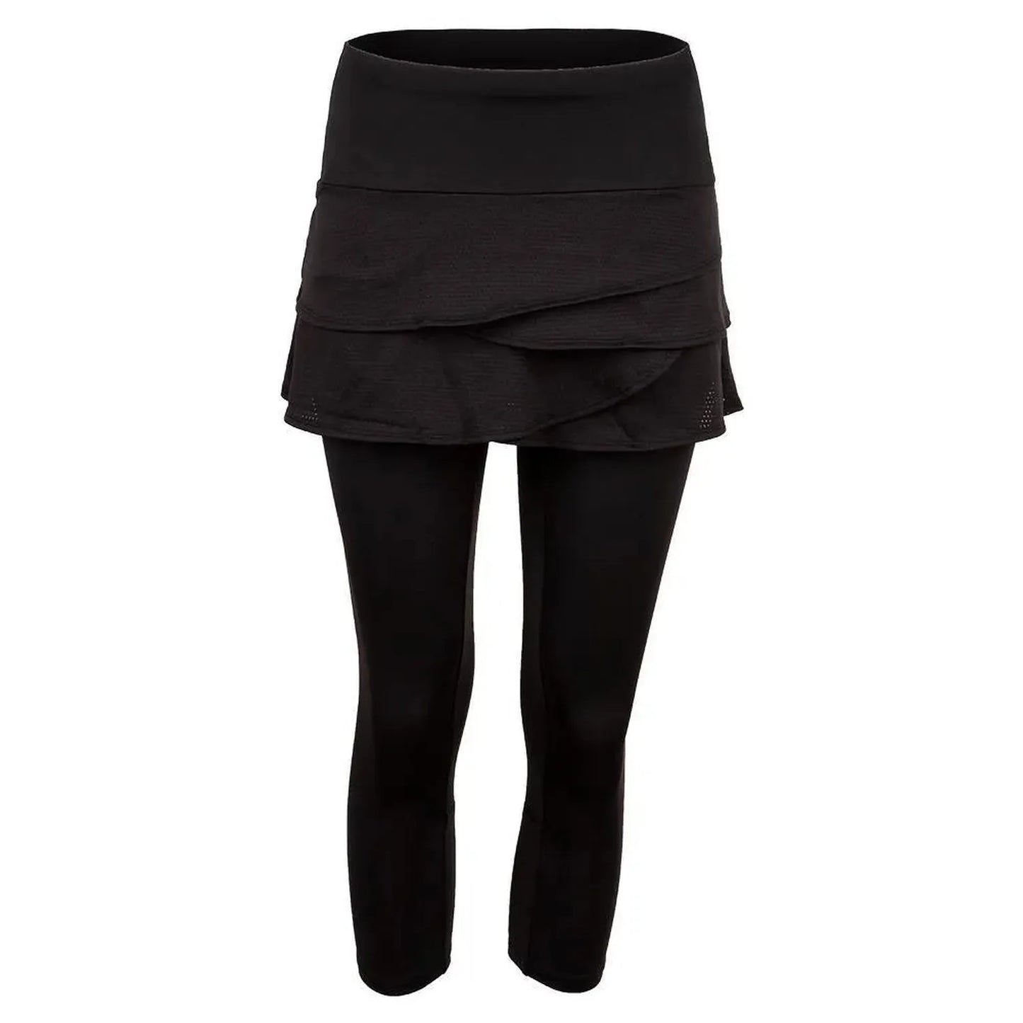Women's Scallop Tennis Capri-Apparel-Lucky In Love-85341-001_BLACK-L-Tennis Express