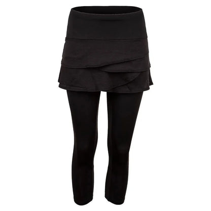 Women's Scallop Tennis Capri-Apparel-Lucky In Love-85341-001_BLACK-L-Tennis Express