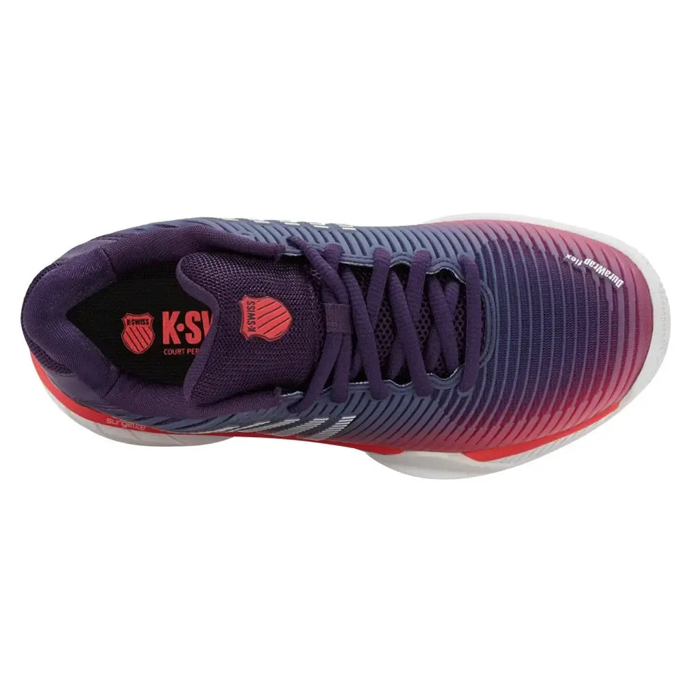 Juniors' Hypercourt Express 2 Tennis Shoes Purple Plumeria and White
